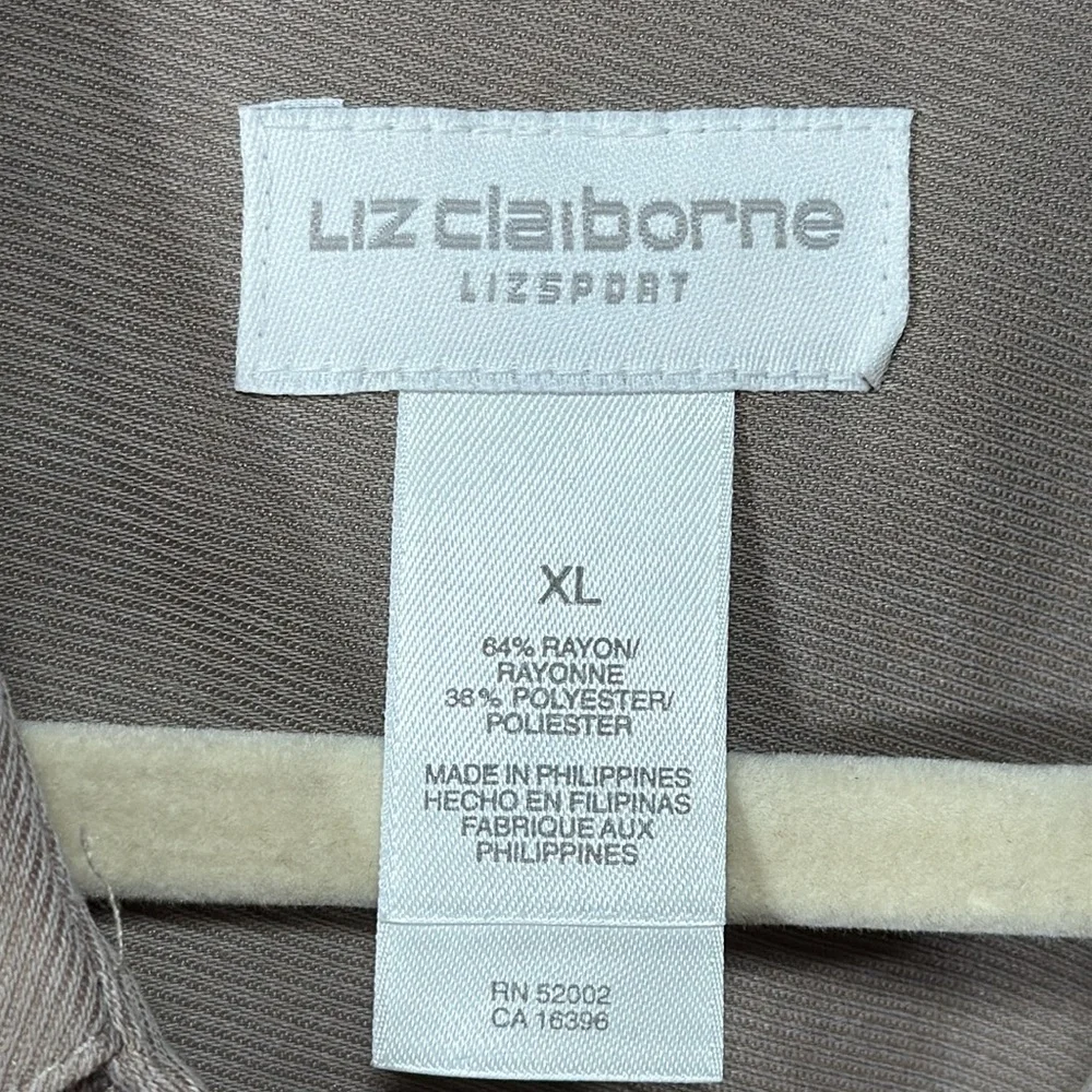 Liz Claiborne Shirt Men's Taupe Button-Down Long Sleeve XL - Picture 6 of 10